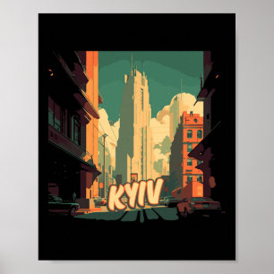 Poster Kyiv Retro Ucrânia Vintage Kyivan Viagens Viagem
