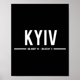Poster Kyiv Ucrânia Viagem Ucraniano Nativo Coordenada Gp
