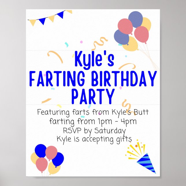 Poster Kyle's farting birthday (Frente)