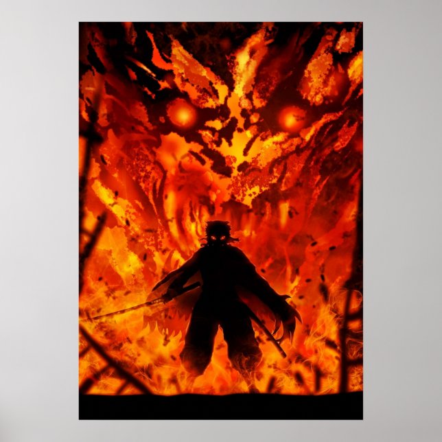 Poster Kyojuro Rengoku Demon Slayer Kimetsu no Yaiba Ani (Frente)