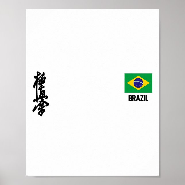 Poster Kyokushinkai Karate Brasil Dojo Treinamento Brasil (Frente)