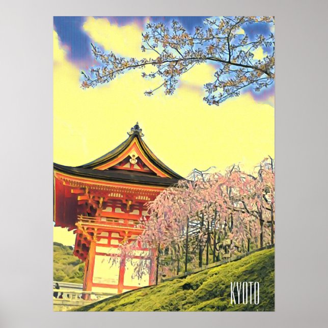 Poster Kyoto Cherry Blossom viagem fotografia (Frente)