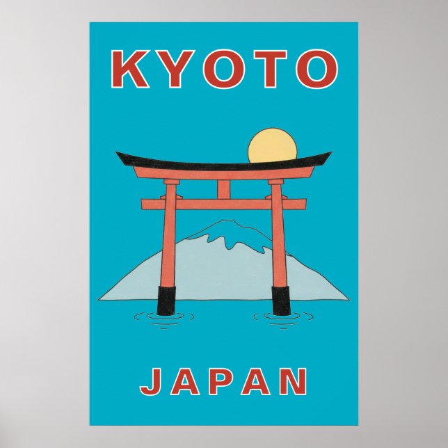 Poster Kyoto Japan Torii Gate Art Minimalist Travel (Frente)