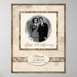 Pôster L744 11x14 50º aniversário Personalizado com Foto