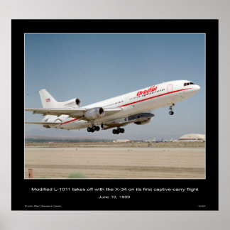 Poster L-1011 modificado decola com o X-34