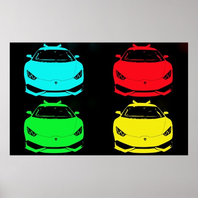 Pôster ~L ambo Pop Art~ PERSONALIZE A TI! (Frente)