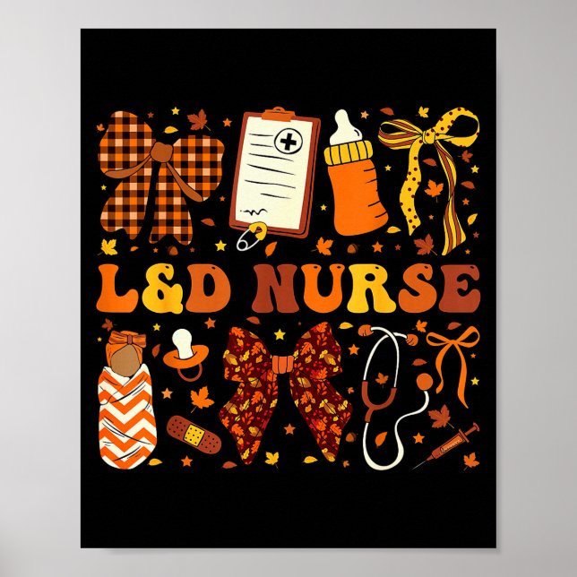 Poster L&amp;d Nurse Fall Autumn Coquette Labor Delivery  (Frente)