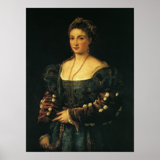 Pôster La Bella, Duquesa de Urbino por Titian (Frente)