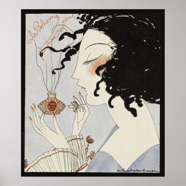 POSTER LA BOHEME, SENHORA COM PERFUME BEAUTY DE ARTE DE B (Frente)