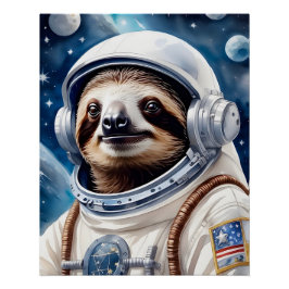 Pôster Lã bonita no conjunto de astronautas no espaço ext