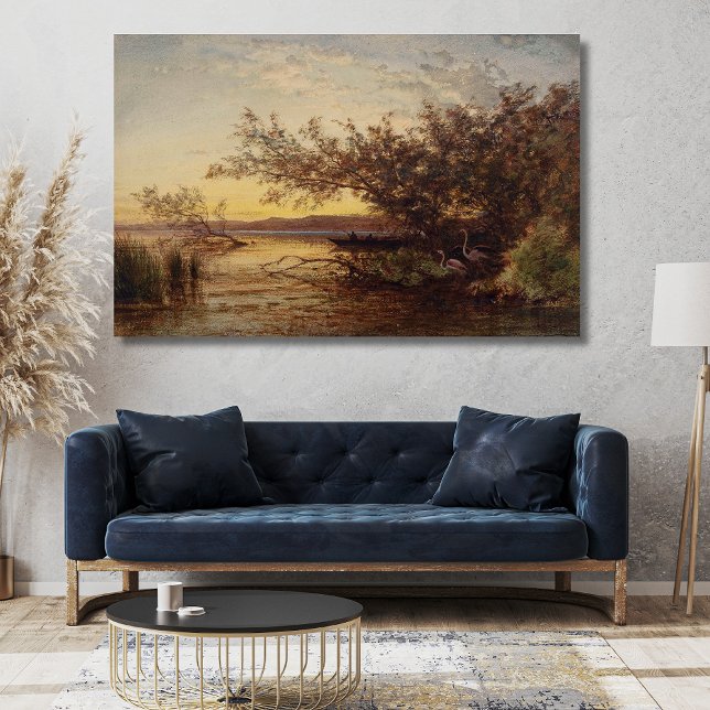 Pôster La Camargue, Coucher De Soleil - Félix Ziem (Criador carregado)