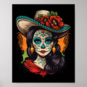 Poster La Catrina Mulheres Dia De Los Muertos Latina