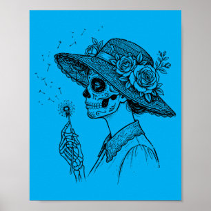 Poster La Catrina Sopra Desejos Dente-de-leão Açúcar Cave