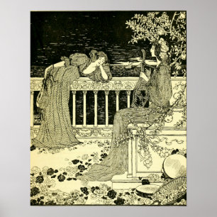 Pôster La Chanson no Savoy por Aubrey Beardsley 1896