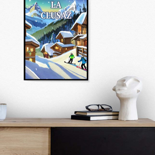 Pôster La Clusaz : Éclat Enneigé, Charme Authentique  (Criador carregado)