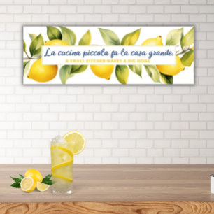 Poster La Cucina Piccola Lemon Kitchen provérbio italiano