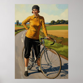 Poster LA CYCLISTE (O Ciclista) - Arte Original Deco Artº