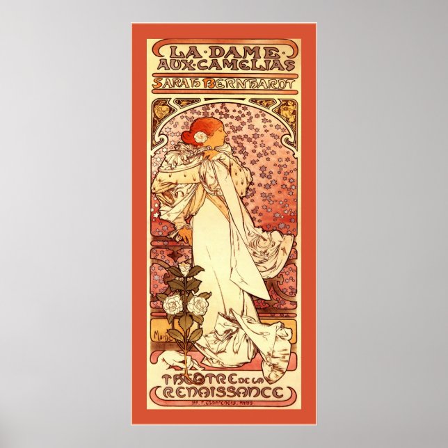 Poster La Dame Aux Camelias ~ Alphonse Mucha (Frente)