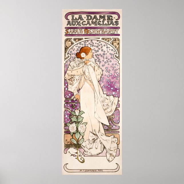 Poster La dame, aux camelias Alphonse Mucha (Frente)