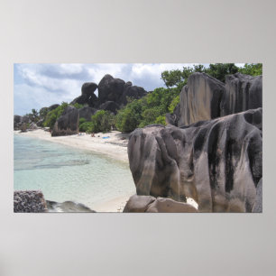 Pôster La Digue, Seychelles, Beach, Rocks