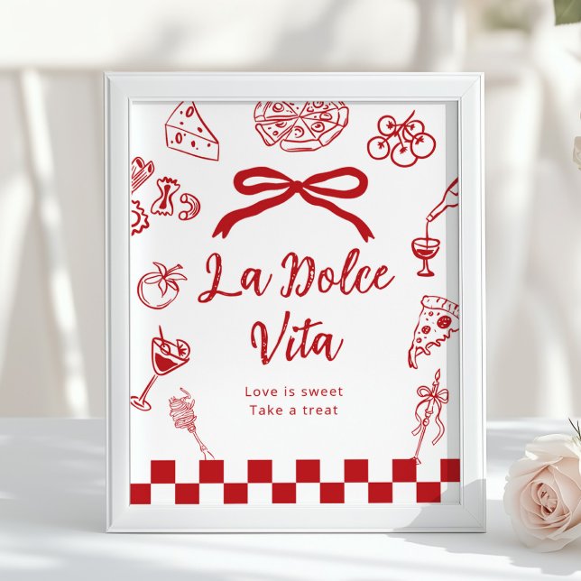 Poster La Dolce Vita Love is sweet Italian Bridal Shower (Criador carregado)