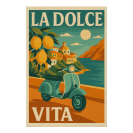 Pôster La Dolce Vita - Poster de viagens costeiro italian