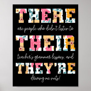 Poster Lá Está O Professor De Gramática Inglês Engraçado 