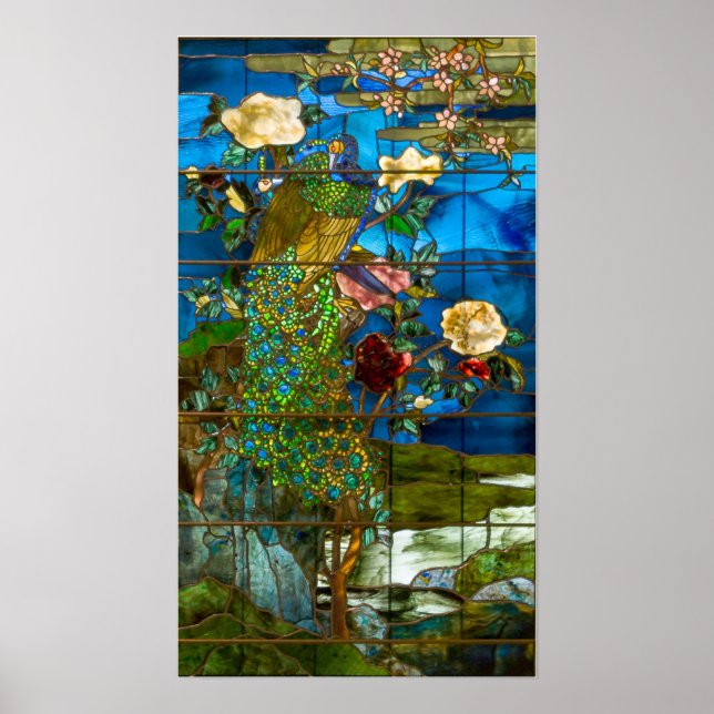 Poster La Farge - Pavões e Peônias (Frente)