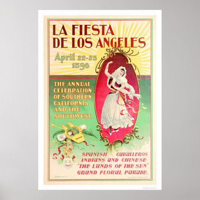 Pôster La Fiesta de Los Angeles 1896 (Frente)
