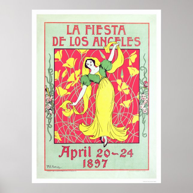 Pôster La Fiesta de Los Angeles 1897 (Frente)