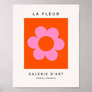 Poster La Fleur 01 Flor-Cor-de-rosa-laranja-Cor-de-rosa r