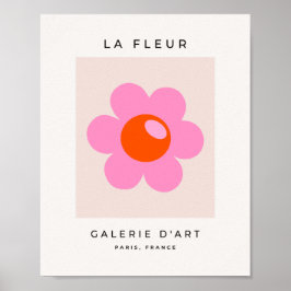 Poster La Fleur 05 Flor De Abstrato Rosa E Laranja Floral