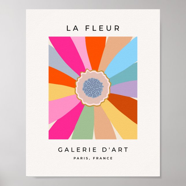 Poster La Fleur 09 Retro Daisy Colorful Floral (Frente)