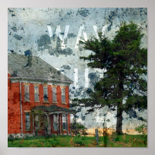 Pôster Lá Fora Pequeno Quadrado (Frente)