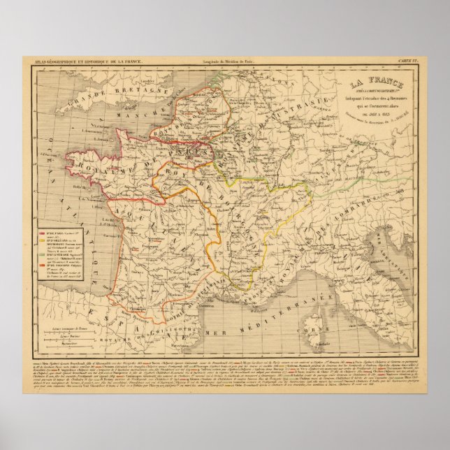 Poster La France apres la mort de Clothaire 1er (Frente)