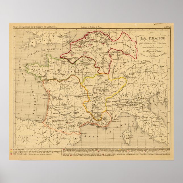 Pôster La France apres l'invasão des Barbares (Frente)