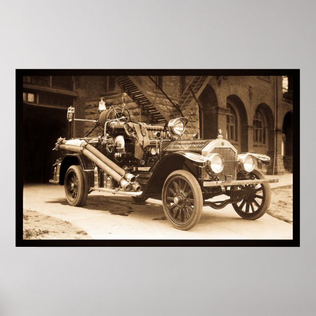 Poster La France Fire Truck 1924 - Vintage (Frente)