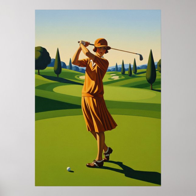 Poster LA GOLFEUSE (Golfer) - Arte Original Deco Ardois (Frente)
