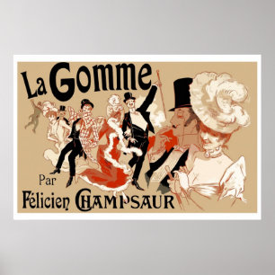 Poster La Gomme do anúncio do jogo do teatro de Nouveau