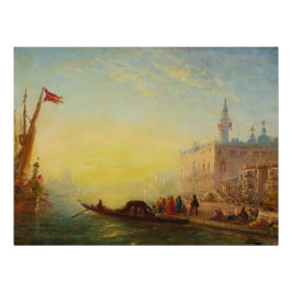Pôster La Gondole, Quai Des Esclavons - Félix Ziem