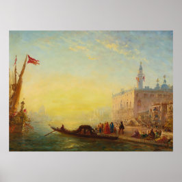 Poster La Gondole, Quai Des Esclavons - Félix Ziem