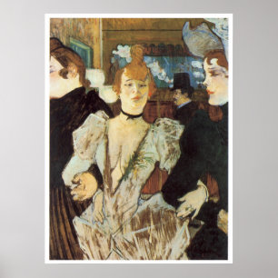 Pôster La Goulue que chega no vermelho 1892