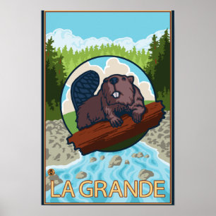Pôster La Grande, OregonBeaver and Trees