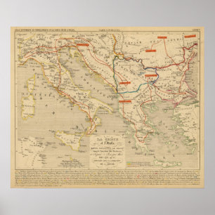 Poster La Grece et l'Italie, 306 a 410, ap JC