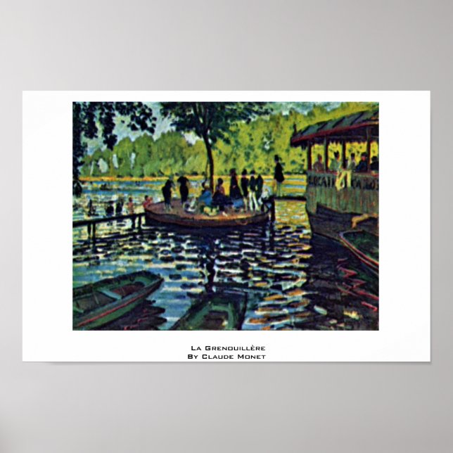 Pôster La Grenouillère Por Claude Monet (Frente)
