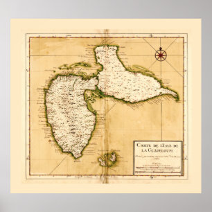 Poster La Guadalupe de de l'isle de do carte (1742)