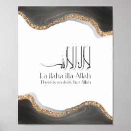 Poster La ilaha illa-ALLAH Shahada caligrafia árabe moder