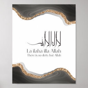 Poster La ilaha illa-ALLAH Shahada caligrafia árabe moder