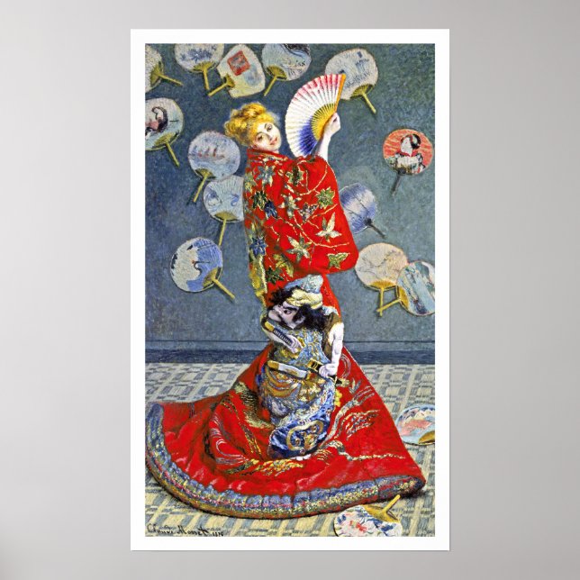 Pôster La Japonaise pelo impressionista francês Monet (Frente)