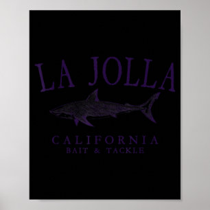 Poster La jolla califórnia ameixa vintage arte pesca
